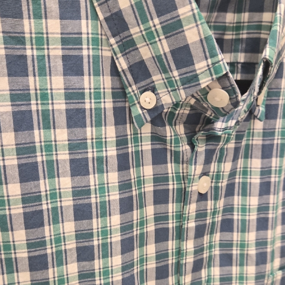 J. Crew Navy and Green Checkered Shirt - Picture 4 of 10